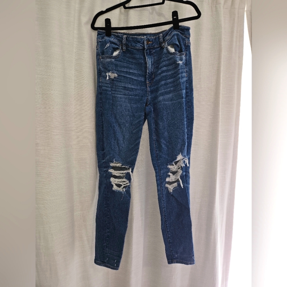 AE Next Level High-Waisted Ripped Jegging - 14 Regular